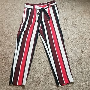 Express straight ankle high rise pants wit…